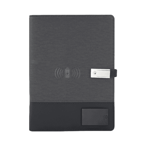Lionel – A5 Organizer with 8,000 mAh Light Up Wireless Power Bank and 8 GB USB