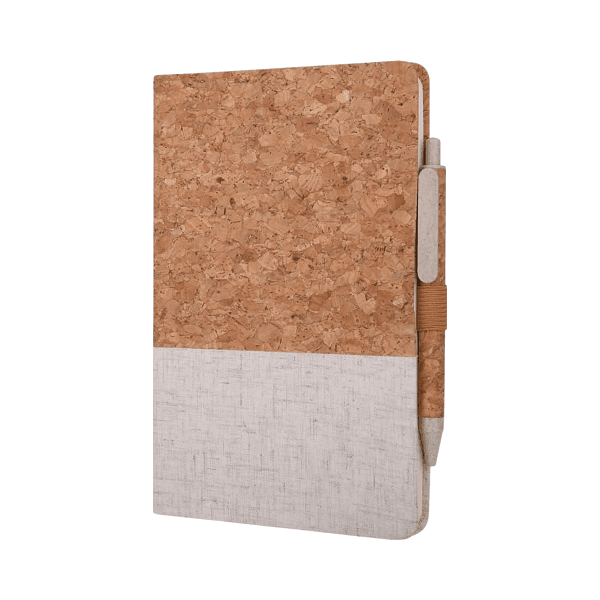 Grosi – Cork and Linen A5 Notebook and Pen Set detail 3