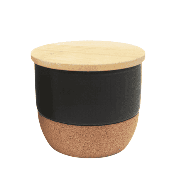 Zahira – Arabic Oudh Scented Candle in Ceramic Holder with Bamboo Lid detail 3