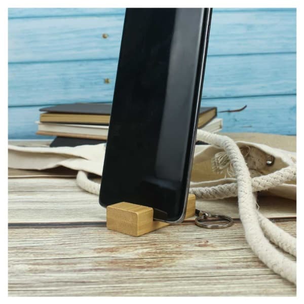 Curzul – Bamboo Key Holder Phone Stand detail 2