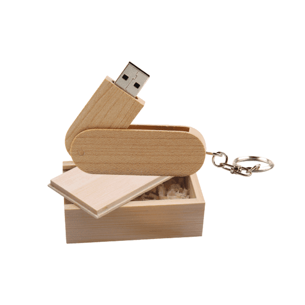 Hipro – Bamboo Swivel USB detail 2
