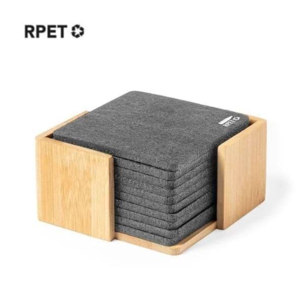 Kazemi – RPET Felt Coaster with Bamboo Stand