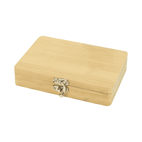 FixMate – Compact Tool Kit in Bamboo Box with Silver Lock detail 2