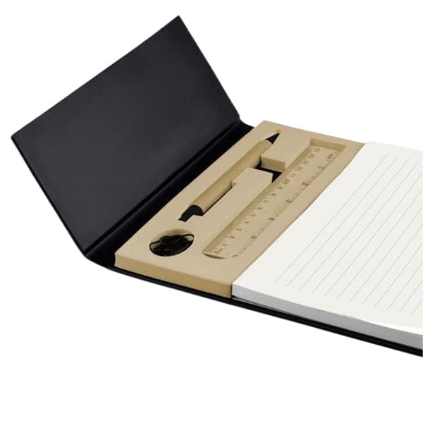 Gemma – A4 Desk Notepad with Pen, Ruler and U-Clips detail 2