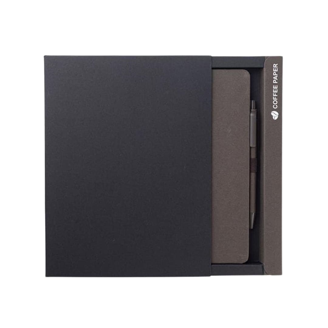 ABULA - eco-neutral® A5 Hard Cover Notebook & Pen Set - Coffee Paper detail 6