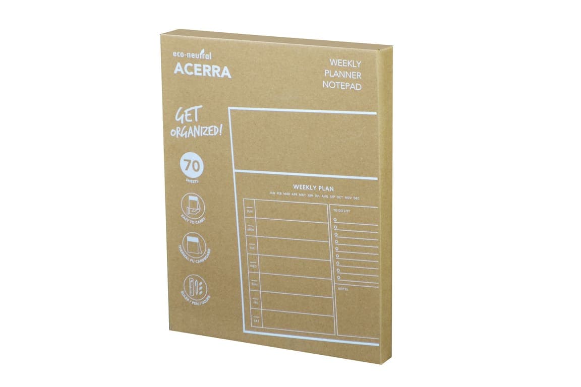 ACERRA - A4 Weekly Desk Planner with Pen, Ruler and U-clips detail 6