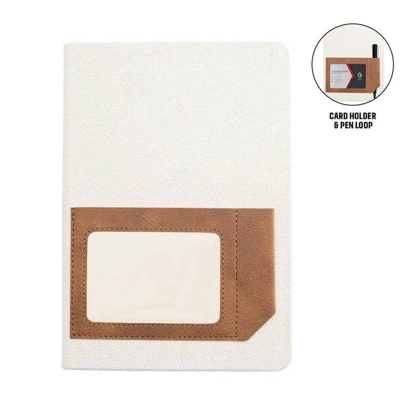 ADANA - Santhome Recycled Canvas A5 Hard Cover Notebook with PU Pocket