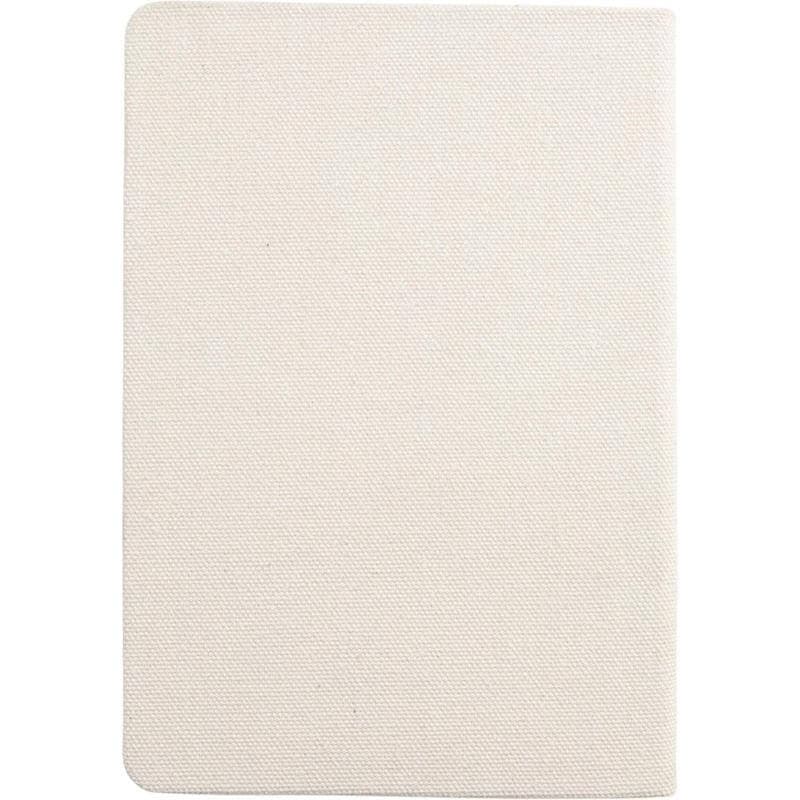 ADANA - Santhome Recycled Canvas A5 Hard Cover Notebook with PU Pocket - Beige detail 2