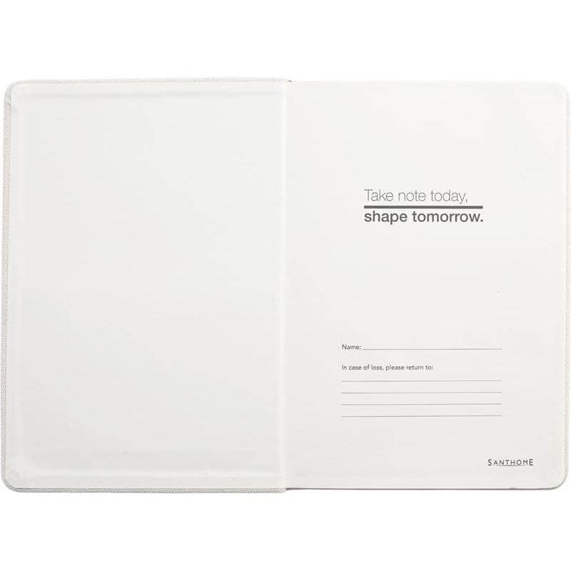 ADANA - Santhome Recycled Canvas A5 Hard Cover Notebook with PU Pocket - Beige detail 3