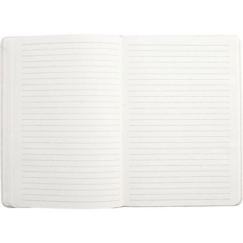 ADANA - Santhome Recycled Canvas A5 Hard Cover Notebook with PU Pocket - Beige detail 5