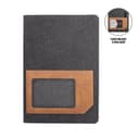 ADANA - Santhome Recycled Canvas A5 Hard Cover Notebook with PU Pocket Black