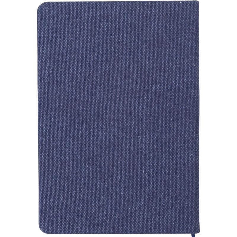 ADANA - Santhome Recycled Canvas A5 Hard Cover Notebook with PU Pocket - Navy detail 2