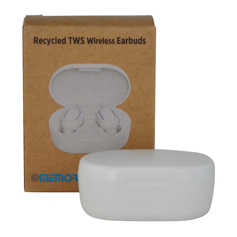 ALAVUS - RCS standard recycled plastic TWS Wireless Earbuds - White detail 3