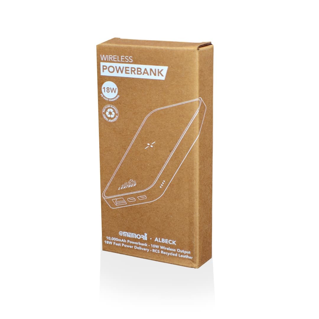 ALBECK - Recycled Leather 10000mAh PD Powerbank - Black detail 7
