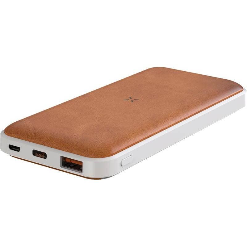 ALBECK - Recycled Leather 10000mAh PD Powerbank - White/Tan detail 3