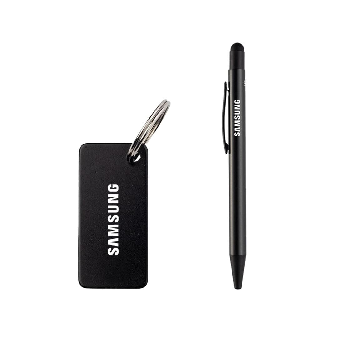 ANGLA - Gift Set of RCS Recycled Aluminium Pen and Keychain - Black detail 6