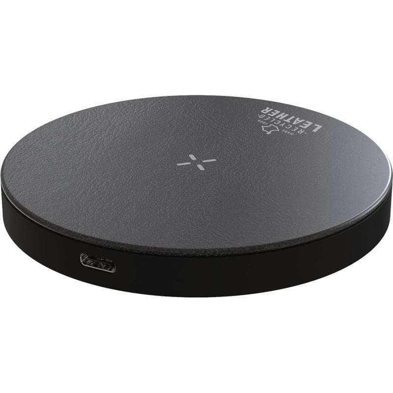 ANZIO - Recycled Leather 15W Wireless Charger - Black detail 2