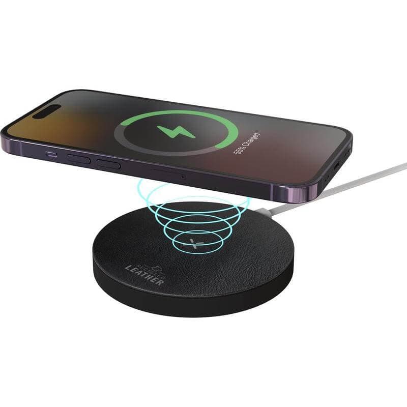 ANZIO - Recycled Leather 15W Wireless Charger - Black detail 3