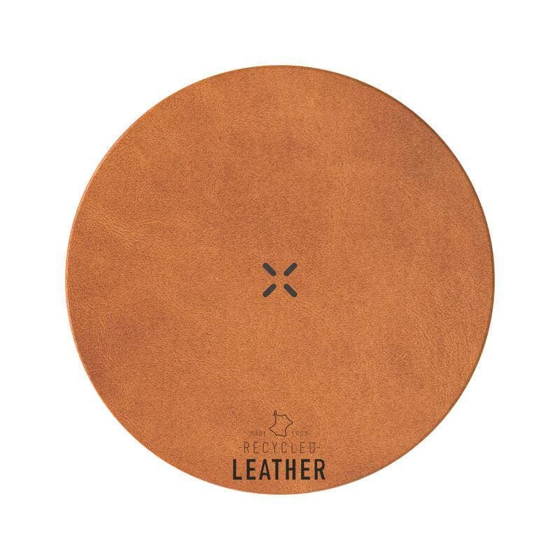ANZIO - Recycled Leather 15W Wireless Charger - White/Tan detail 3
