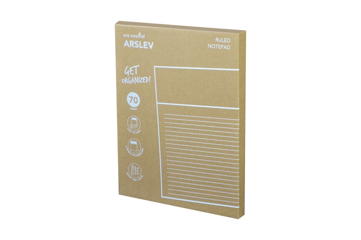 ARSLEV - A4 Ruled Desk Notepad with Pen, Ruler and U-clips detail 6