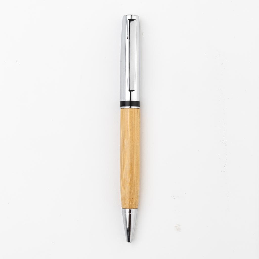 ATCA - eco-neutral Metal Pen with Bamboo Barrel - Natural detail 3