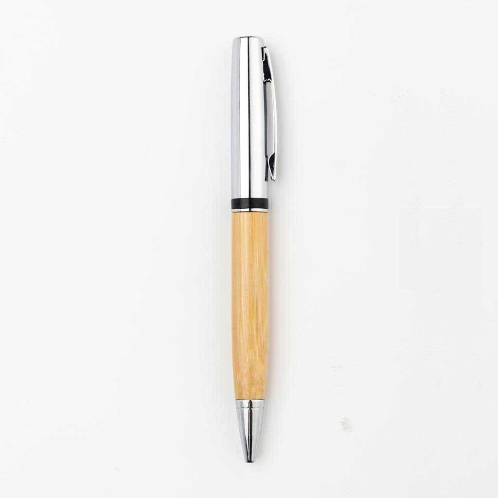 ATCA - eco-neutral Metal Pen with Bamboo Barrel - Natural detail 4
