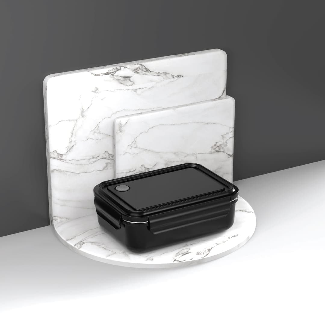 BERGEN - Hans Larsen Stainless Steel Lunch Box - 800ml - Black detail 5
