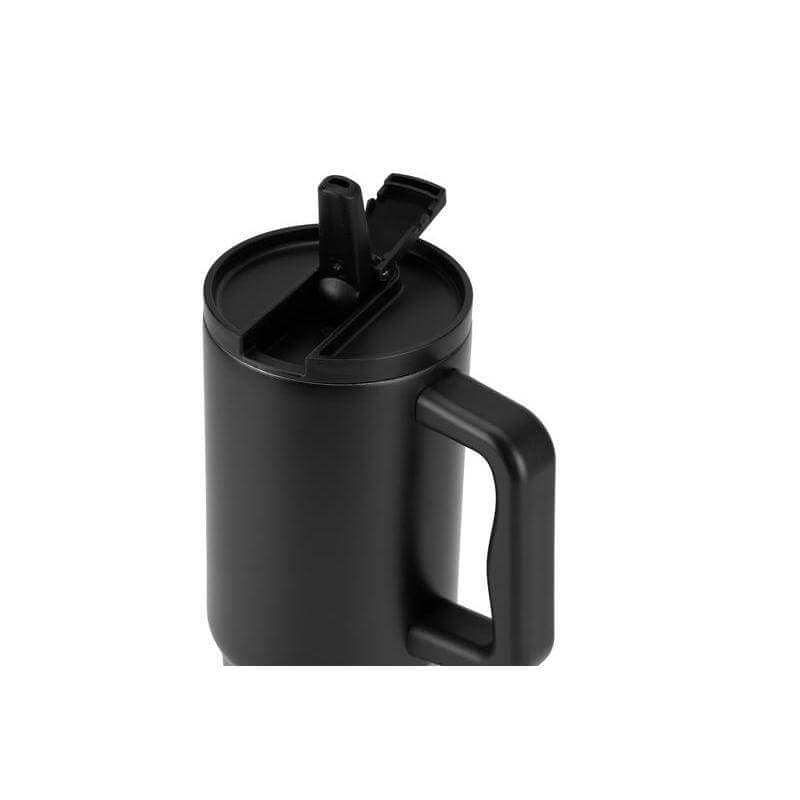 BERN 2.0 - Hans Larsen Recycled Stainless Steel Tumbler with Straw Lid - Black detail 4