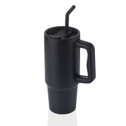 BERN - Recycled Stainless Steel Tumbler with Reusable Straw Black