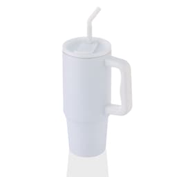 BERN - Recycled Stainless Steel Tumbler with Reusable Straw White