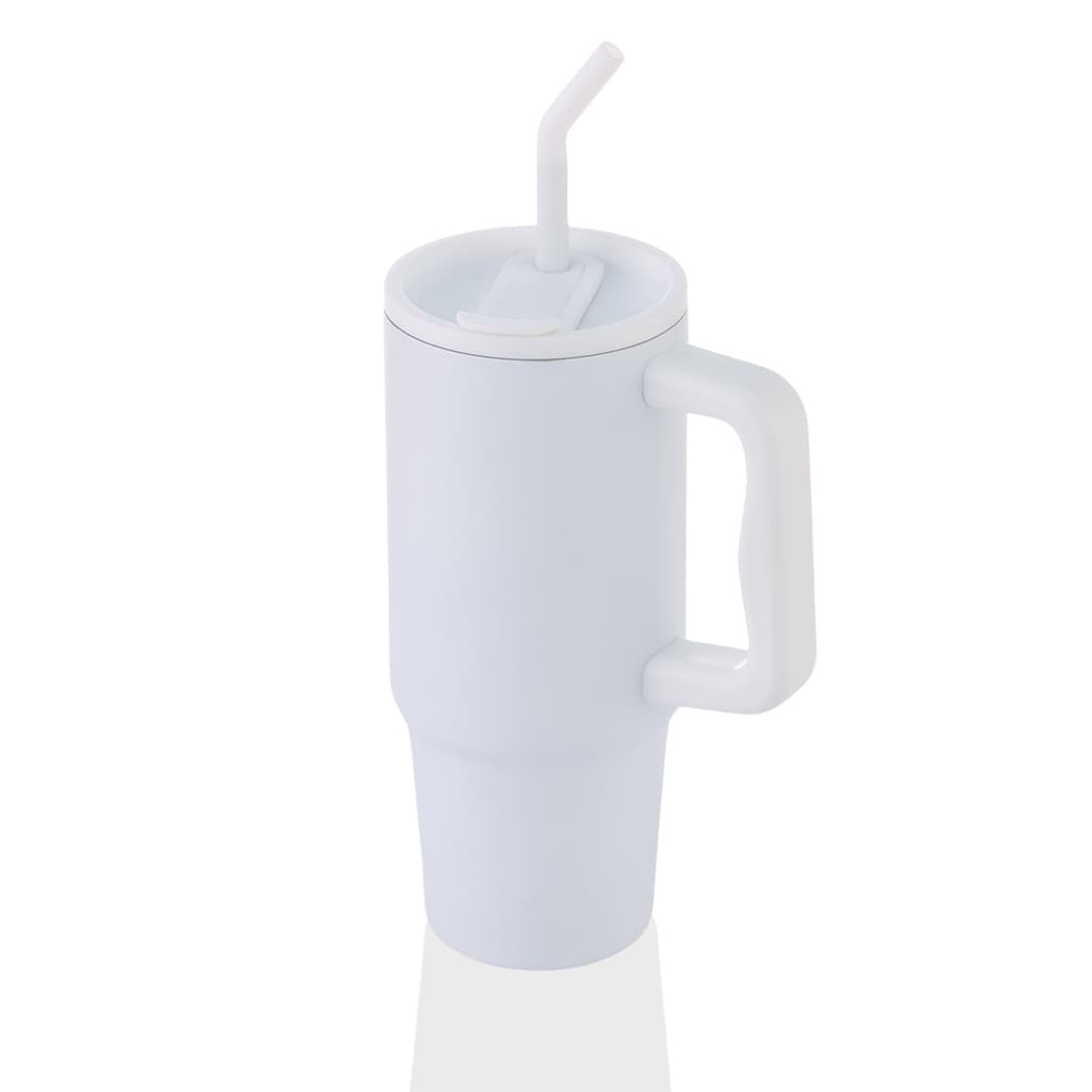 BERN - Recycled Stainless Steel Tumbler with Reusable Straw - Black detail 5