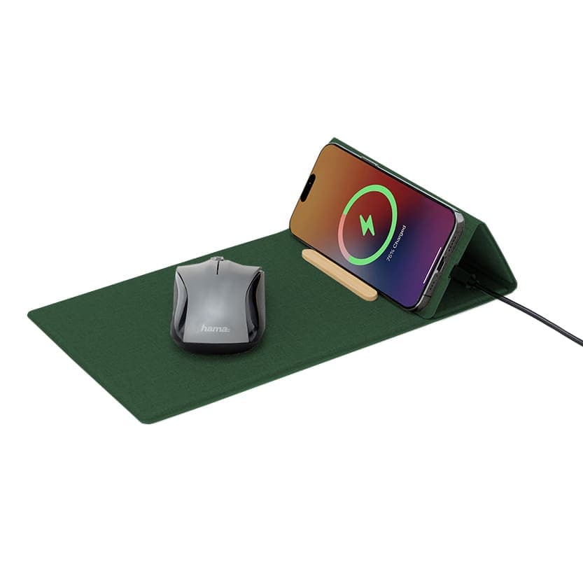 BLACE - CHANGE ZERO Recycled PU 15W Wireless Mousepad & Desk Organizer - Green detail 5