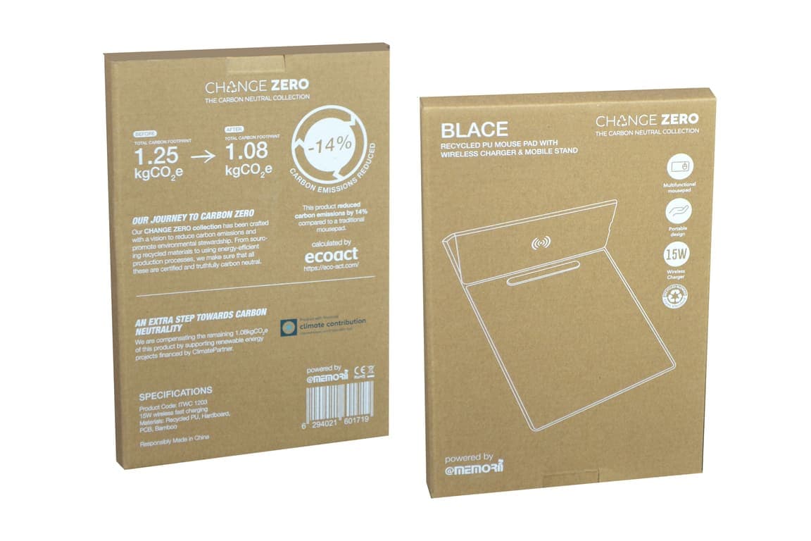BLACE - CHANGE ZERO Recycled PU 15W Wireless Mousepad & Desk Organizer - Green detail 6