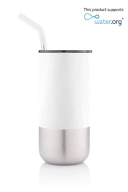 BORCULO - CHANGE Collection Insulated Tumbler with Reusable Straw White