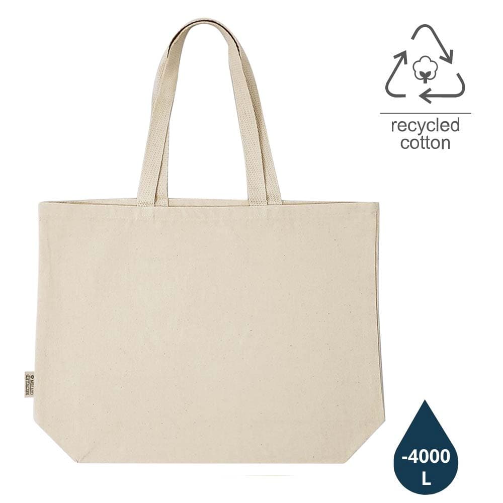 BORKUM - GRS-certified Recycled Cotton Beach / Shopping Bag - Black detail 2