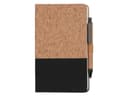 BORSA - eco-neutral A5 Cork Fabric Hard Cover Notebook and Pen Set Black
