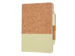 BORSA - eco-neutral A5 Cork Fabric Hard Cover Notebook and Pen Set Green