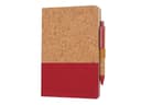 BORSA - eco-neutral A5 Cork Fabric Hard Cover Notebook and Pen Set Red