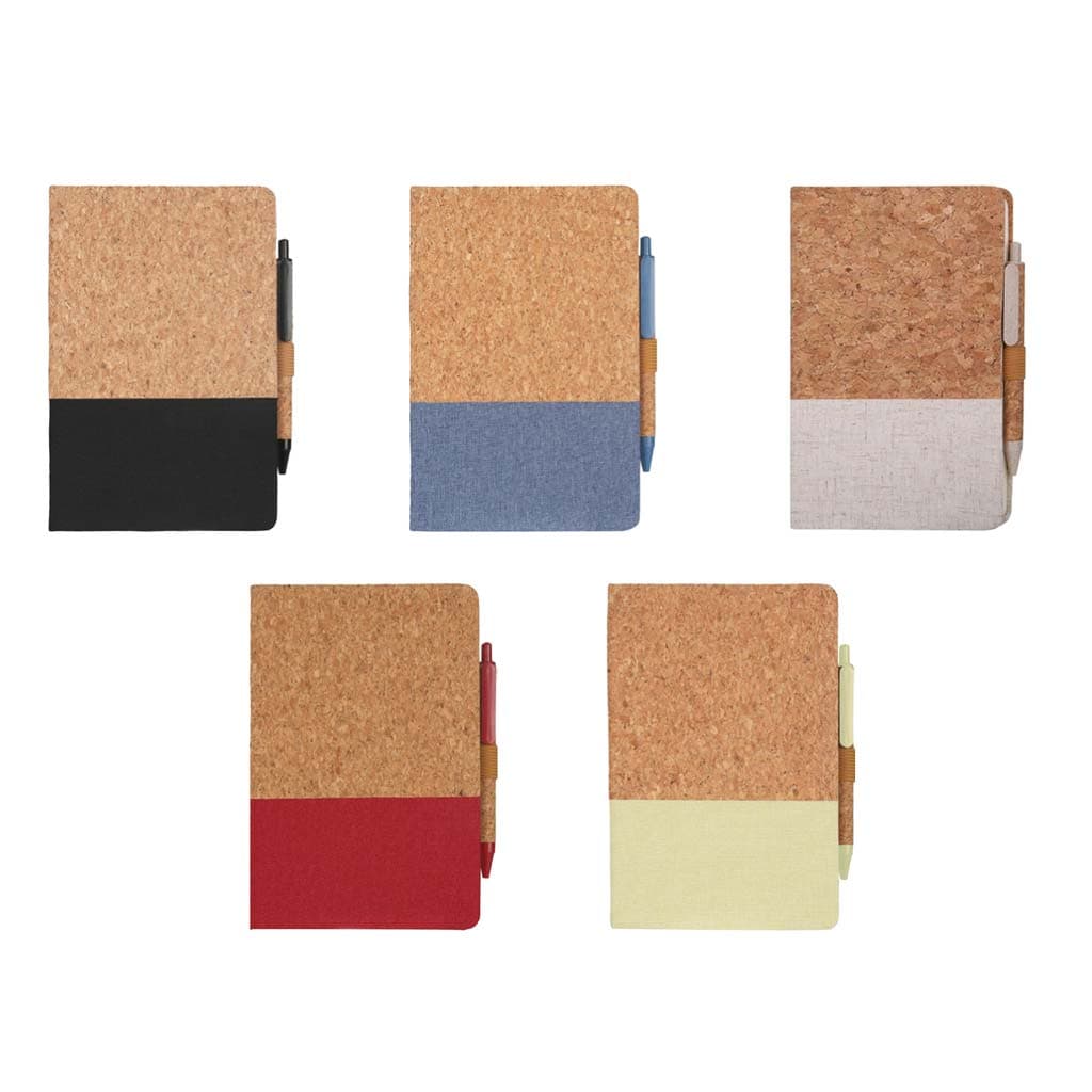 BORSA - eco-neutral Set of A5 Cork Fabric Hard Cover Notebook and Pen - White detail 6