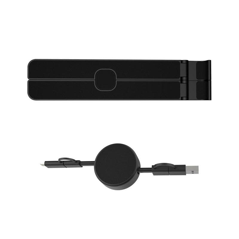 BRELA - @memorii Set of Recycled Laptop Stand and retractable cable - Black detail 4