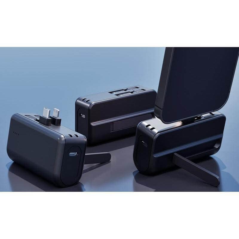 CAPSULE - @memorii® 4500mAh Mini Powerbank with Inbuilt Cable and Phone Stand detail 5