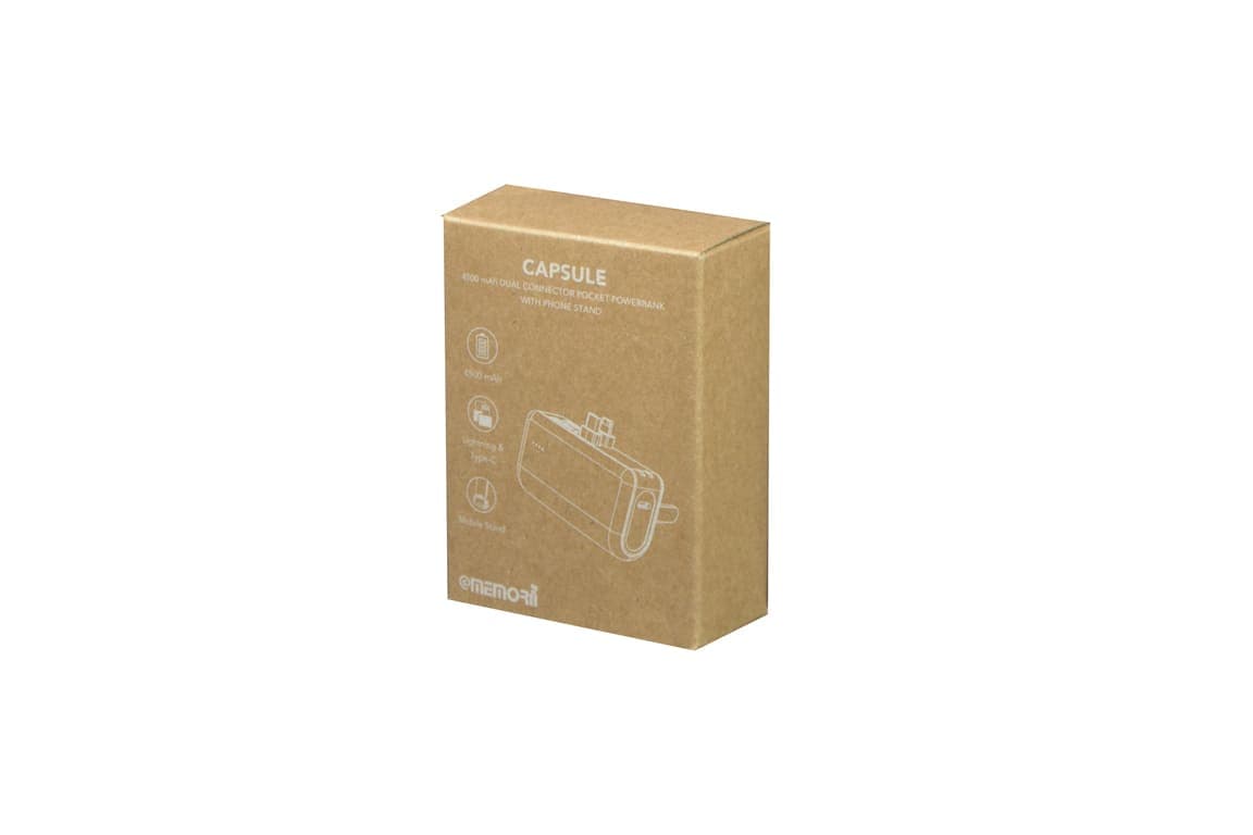 CAPSULE - @memorii® 4500mAh Mini Powerbank with Inbuilt Cable and Phone Stand detail 7