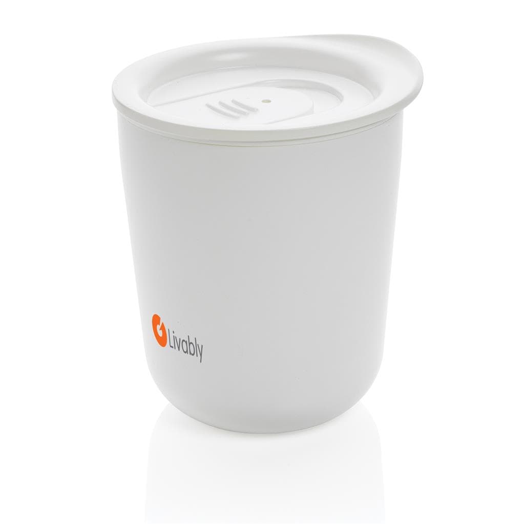 CELLE - Classic Coffee Tumbler - White (anti-microbial) detail 5