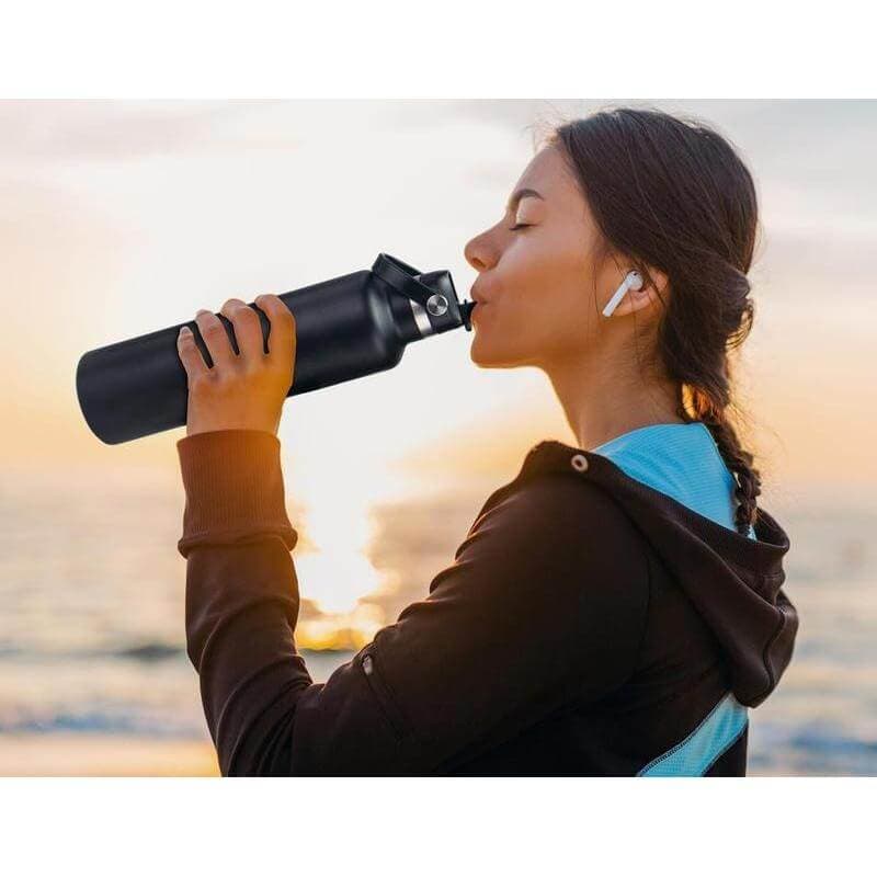 CERVO - Hans Larsen Vacuum Stainless Steel Bottle with Sports Lid - 1L - Black detail 5