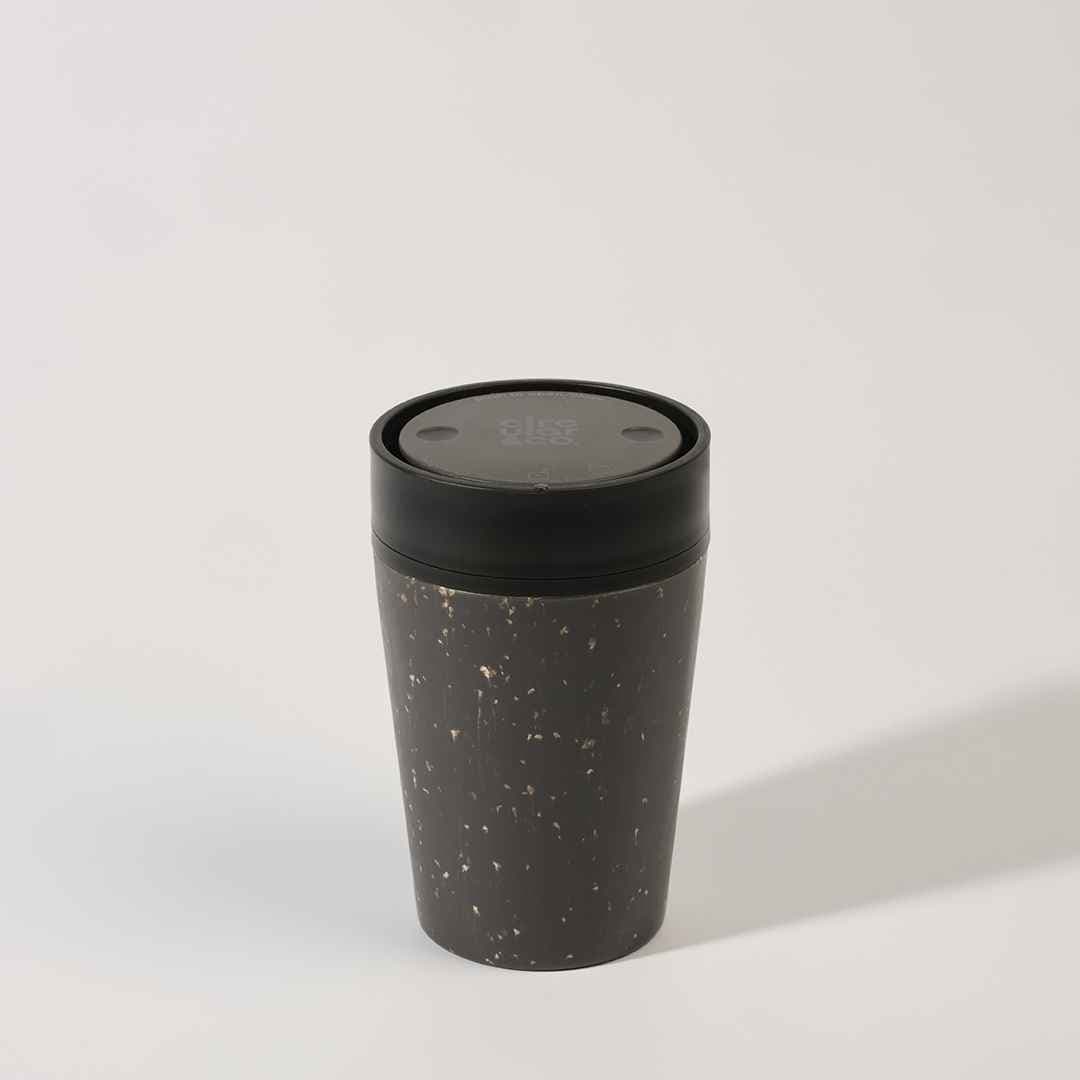 Circular Cup 8oz Grey & Ink detail 4