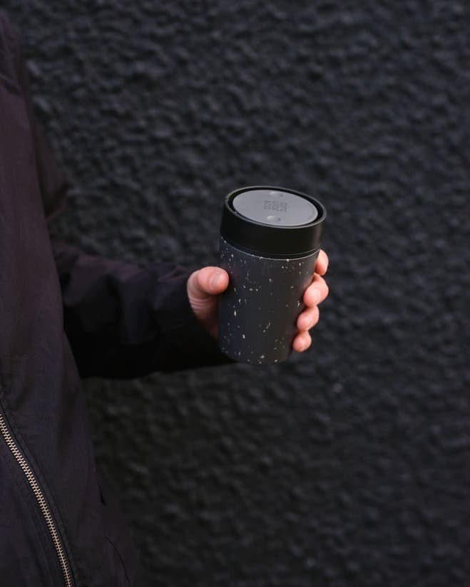 Circular Cup 8oz Grey & Ink detail 5