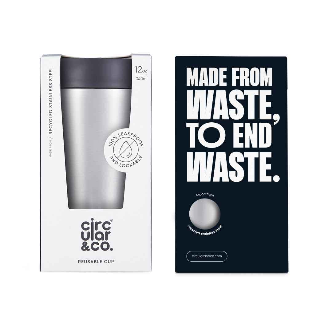 Circular Cup - Recycled Stainless Steel Cup 12oz detail 2