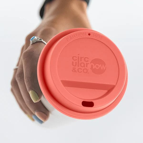 Circular NOW Cup 12oz Cream & Caught Out Coral detail 3