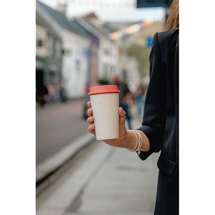 Circular NOW Cup 12oz Cream & Caught Out Coral detail 5