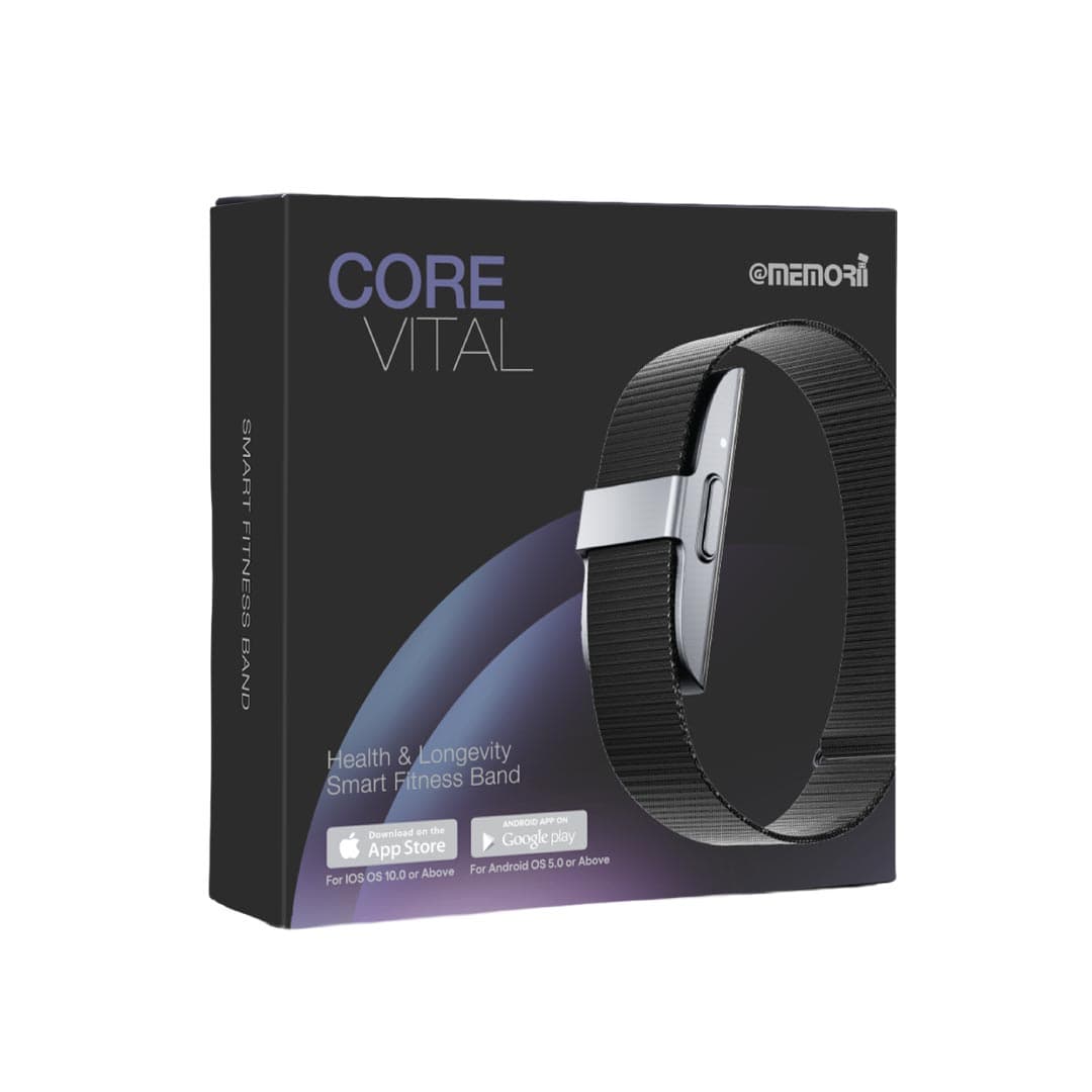 CORE VITAL - @memorii Health & Longevity Smart AI Fitness Band - Black detail 4